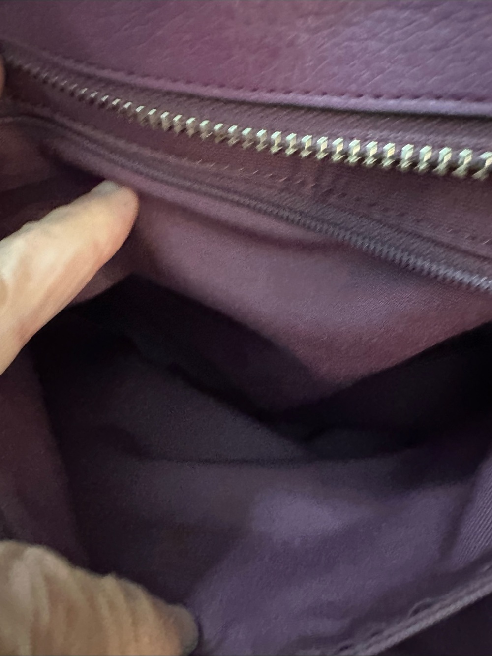 COACH Town Tote Purple Pebbled Leather Tote - Picture 12 of 15
